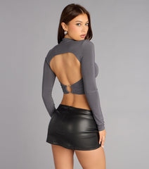 Quiet Flex Open Back Crop Top
