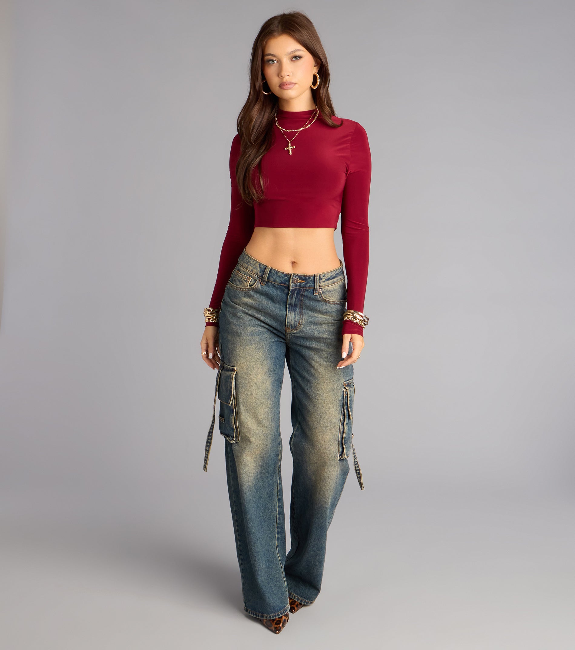 Late Night Layers Open Back Crop Top