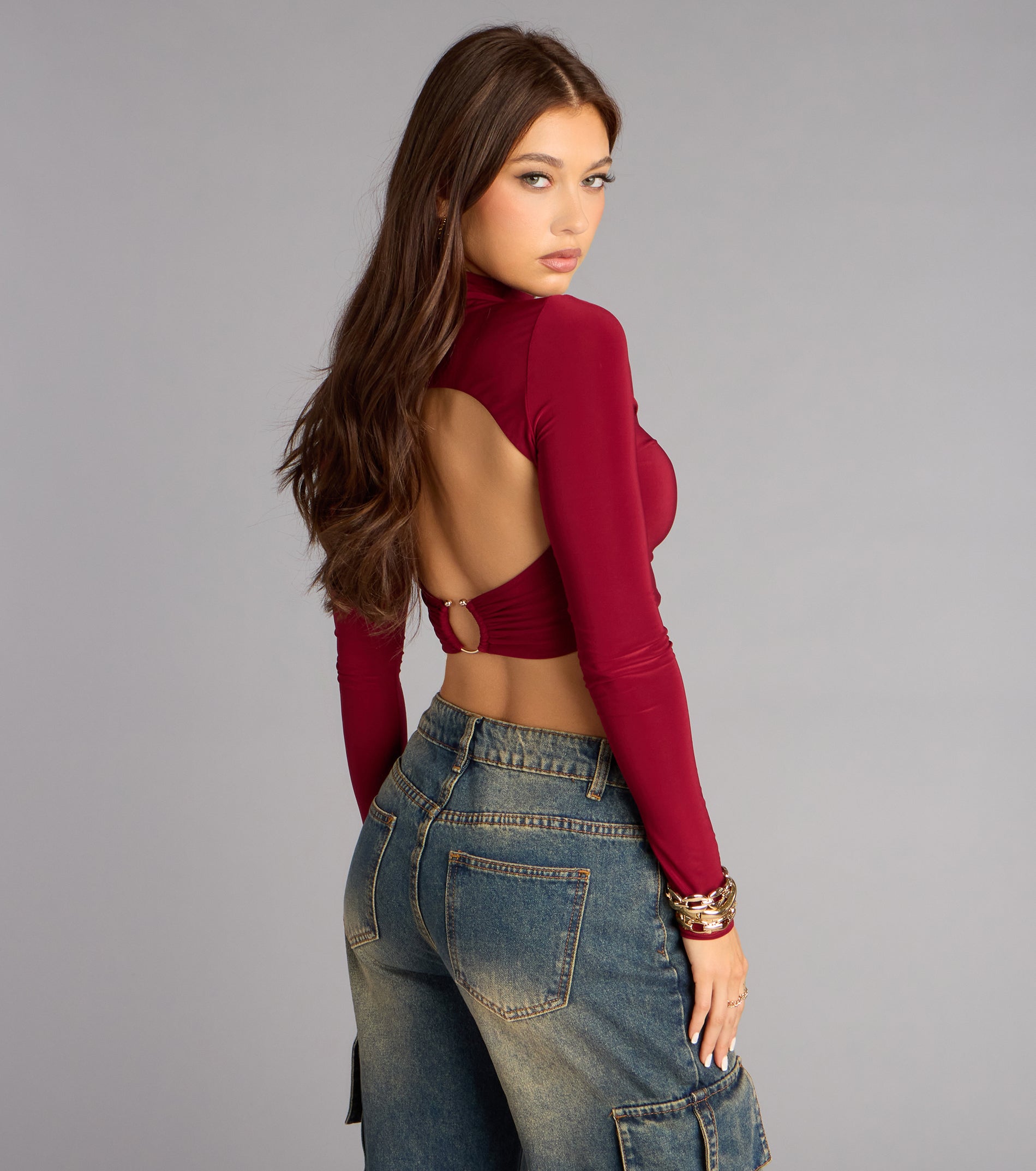 Late Night Layers Open Back Crop Top