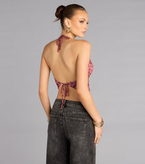 Spice Play Cheetah Mesh Crop Top