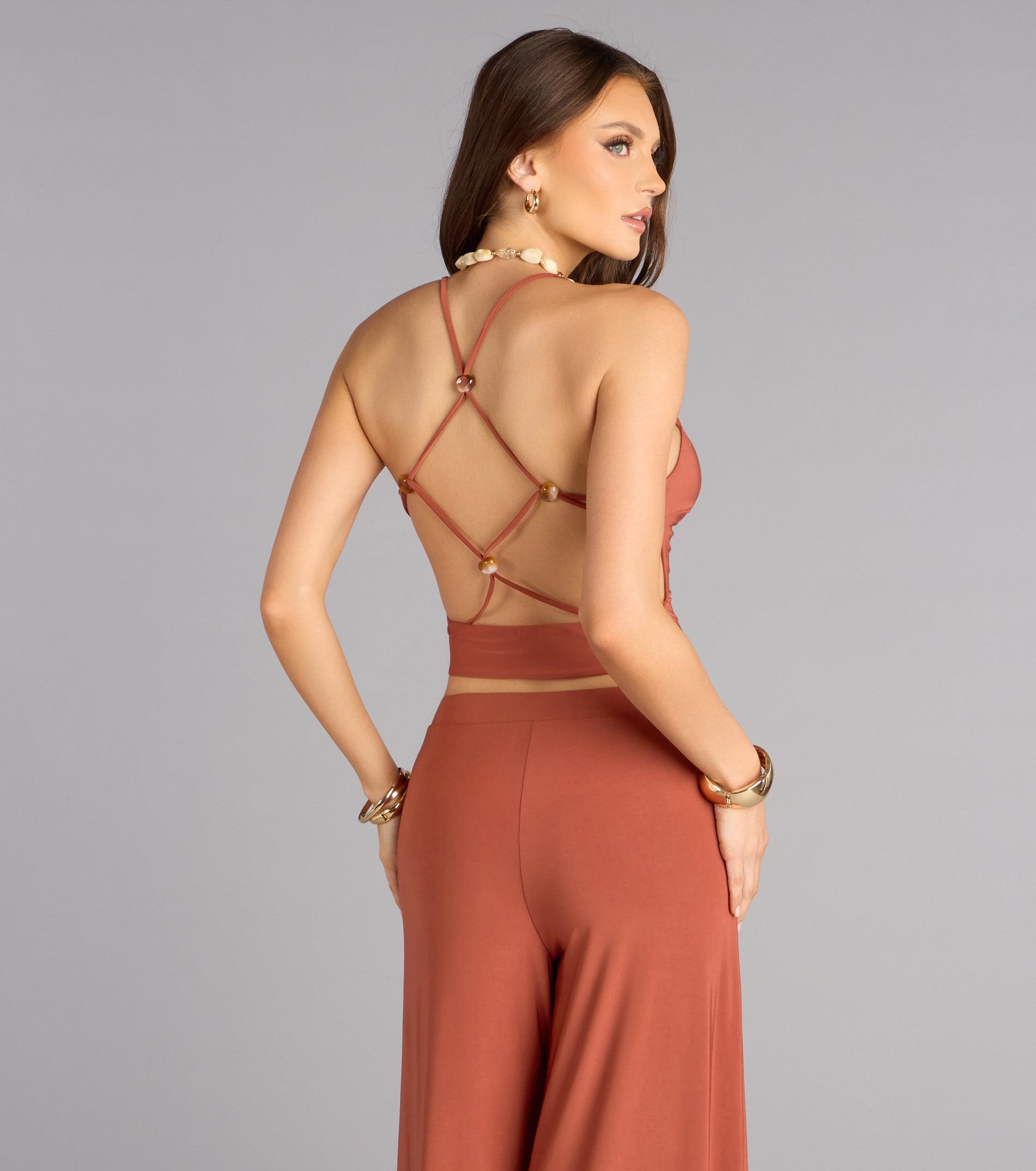 Effortless Chic Lace-Up Crop Top