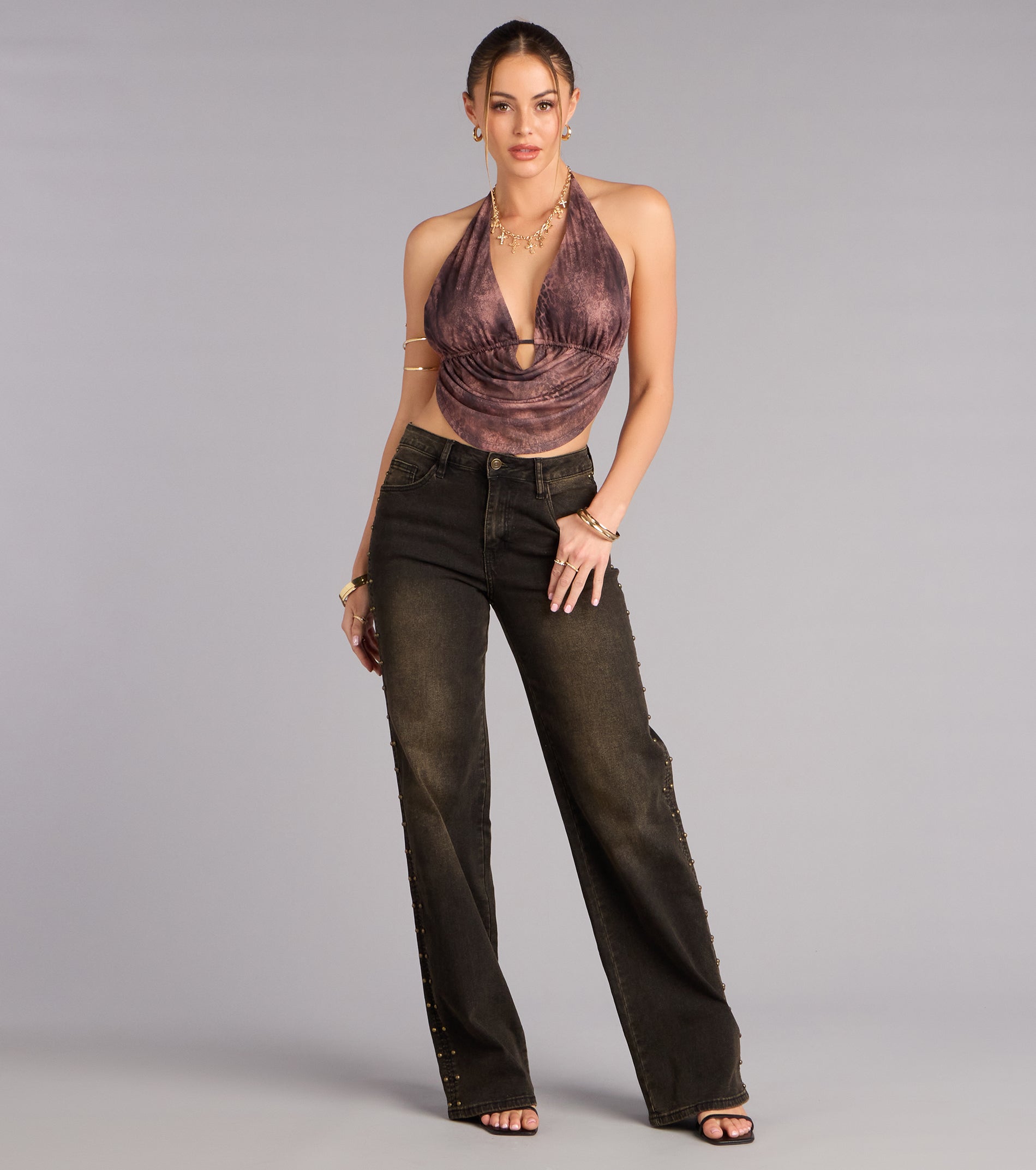 Cool Confidence Animal Print Halter Top