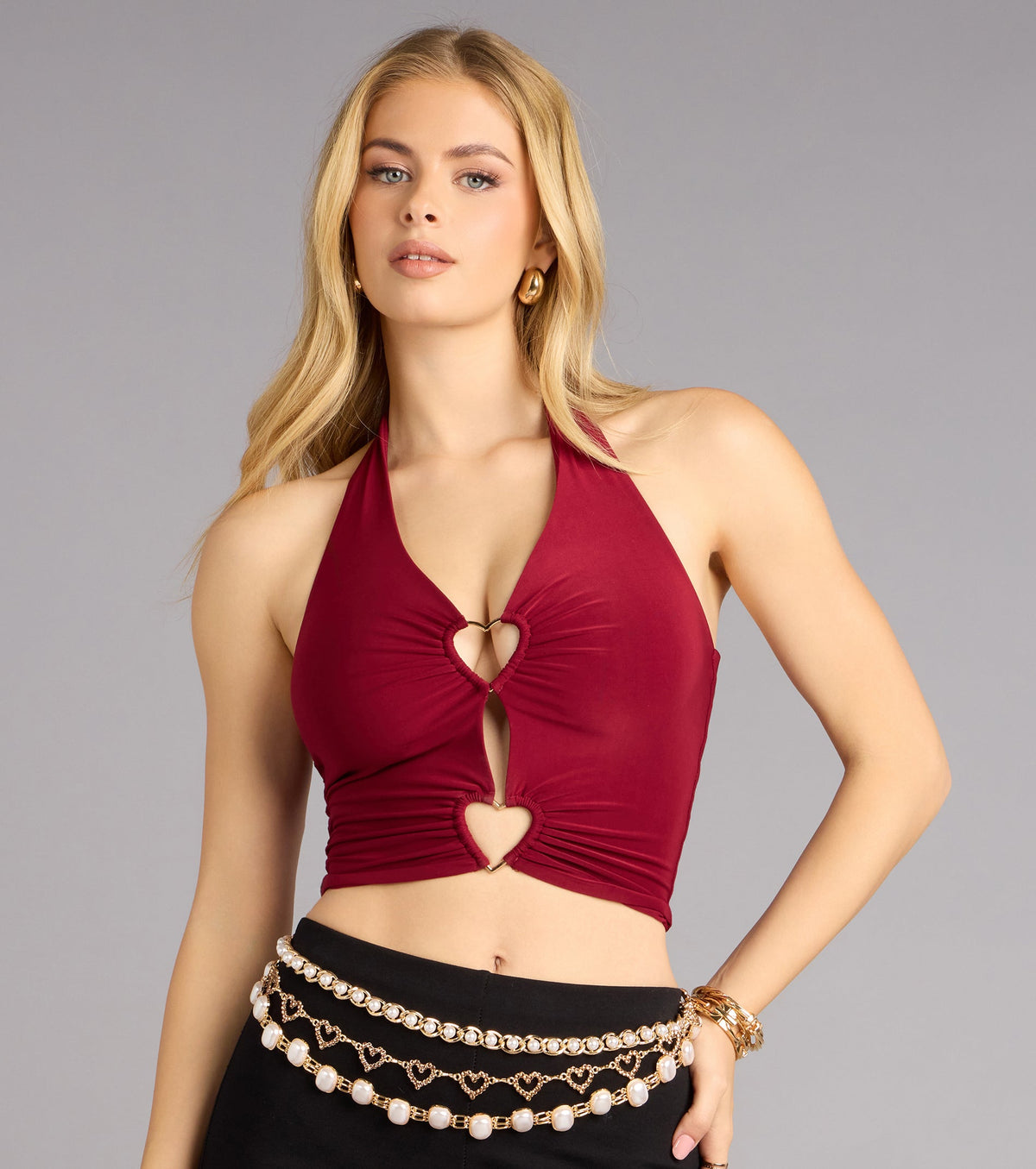 Major Heartbreaker Cutout Halter Top