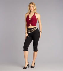 Major Heartbreaker Cutout Halter Top