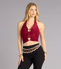Major Heartbreaker Cutout Halter Top
