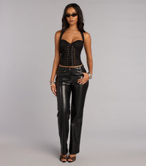Handle With Care Lace Up Bustier Top
