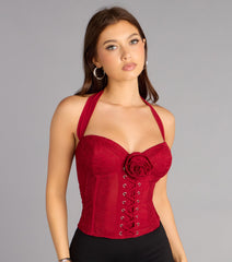 Sweet Talk Rose Lace Up Bustier