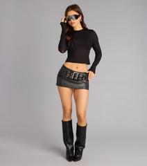 Second Skin Energy Mesh Long Sleeve Crop Top