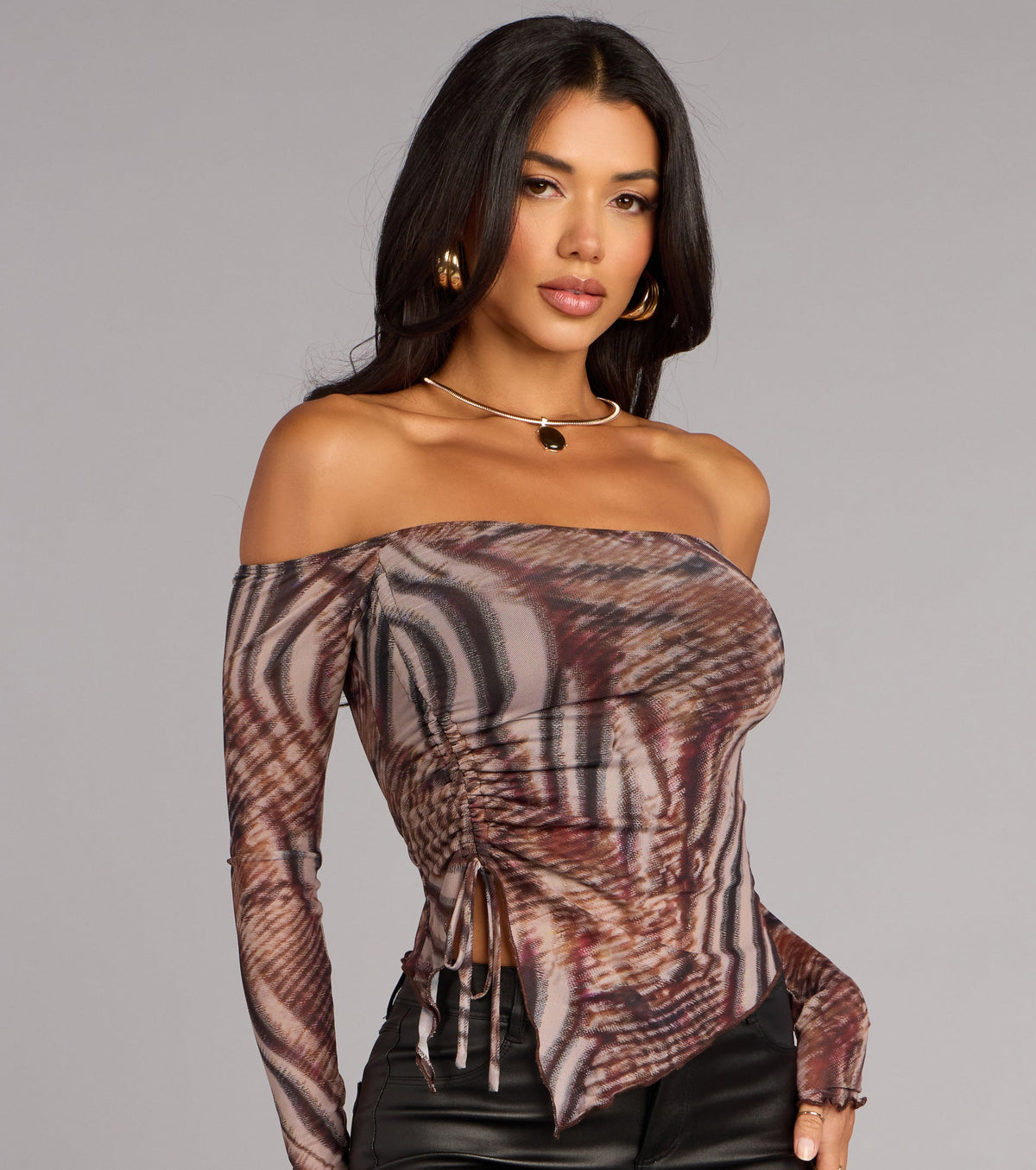 Artful Energy Off-The-Shoulder Crop Top