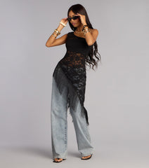 Festival Ready Lace Fringe Top