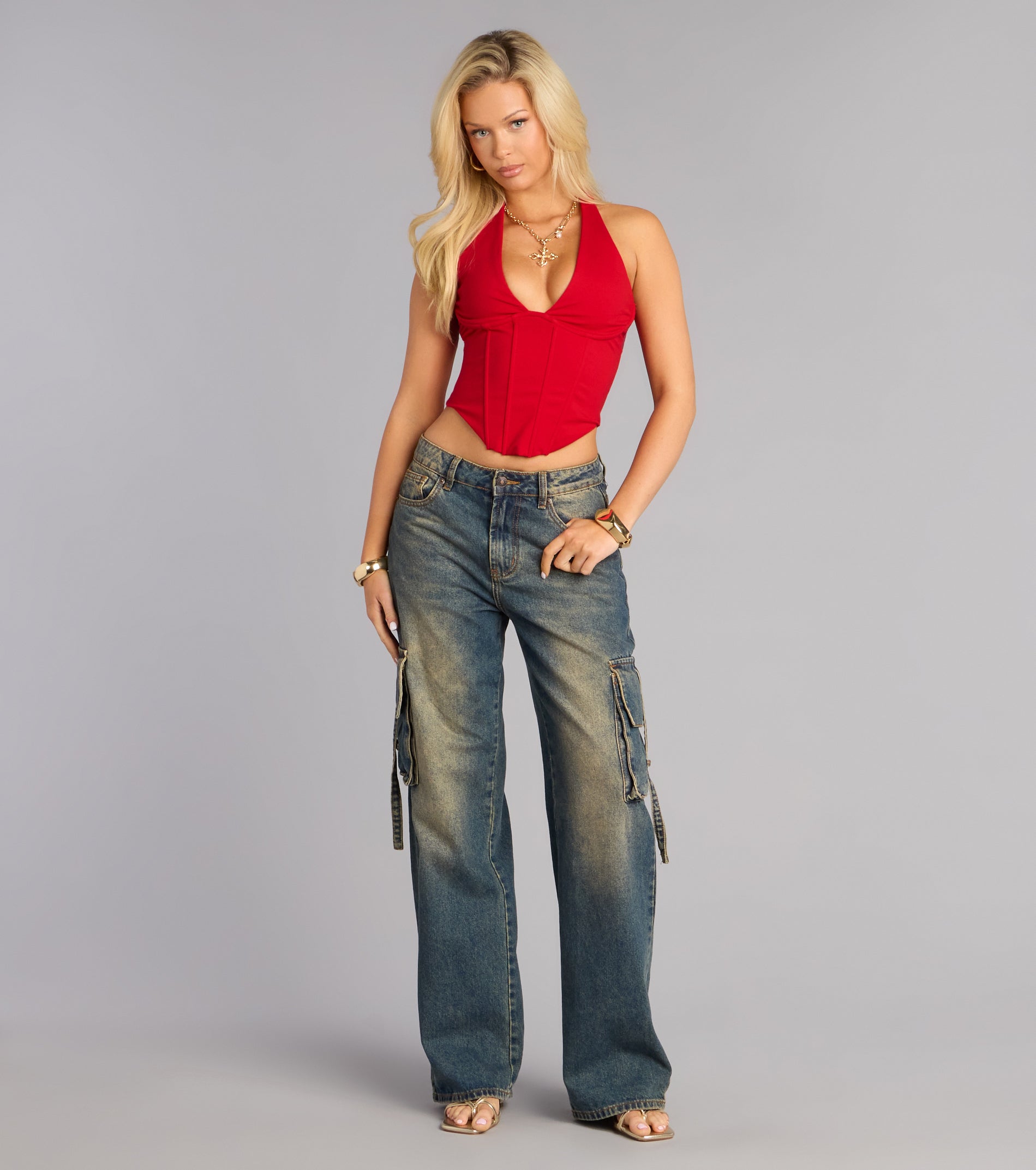 Sculpted Intent Ponte Halter Corset Top