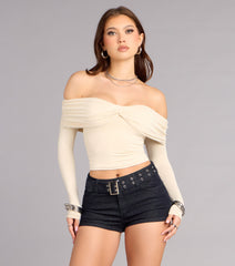 Wrapped Up Off-The-Shoulder Top