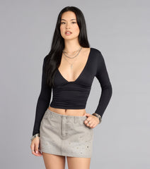 Serve It Up Long Sleeve Crop Top