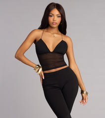 Back For Compliments Mesh Butterfly Top