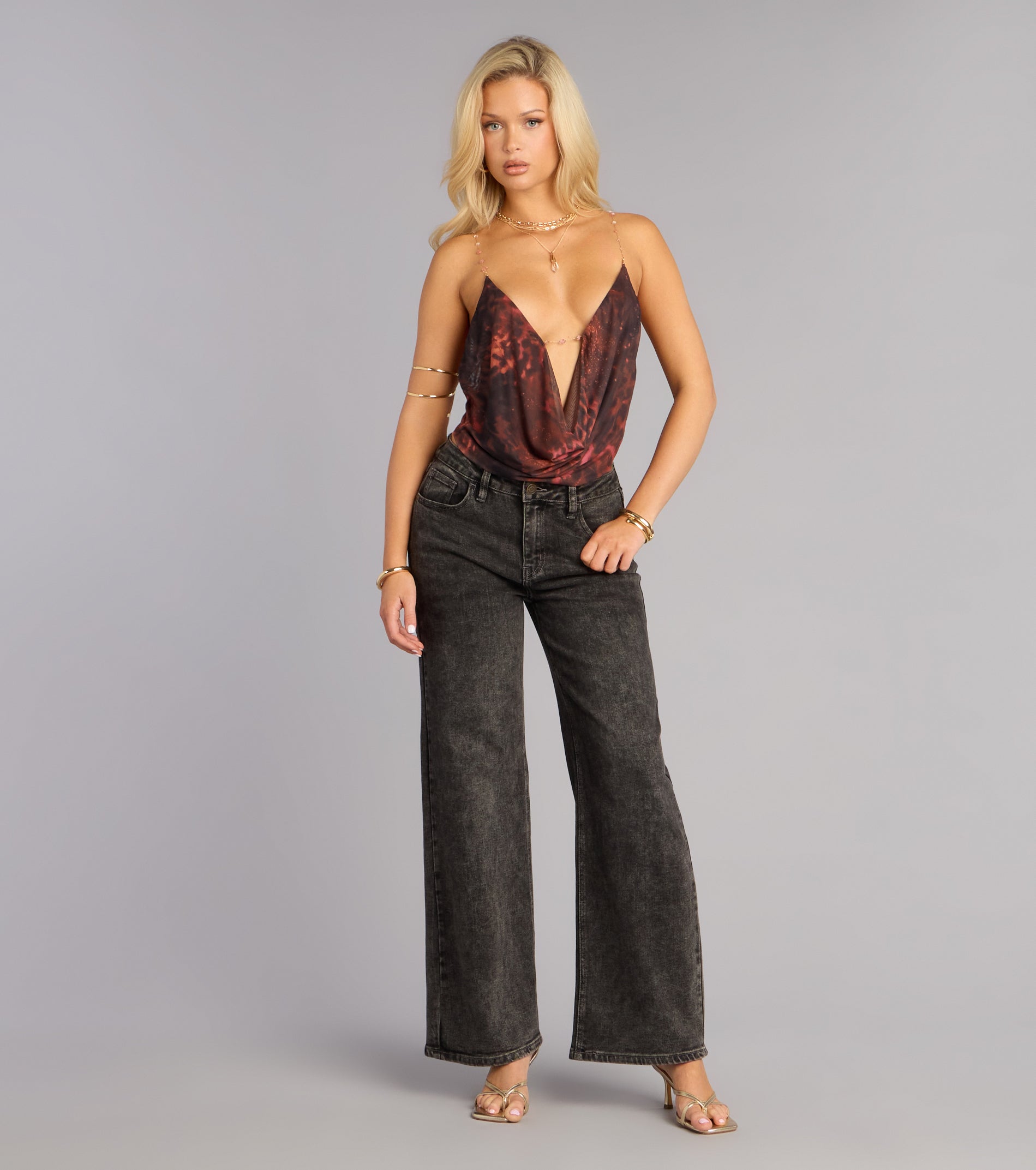 Bring The Drama Animal Print Cowl Neck Top