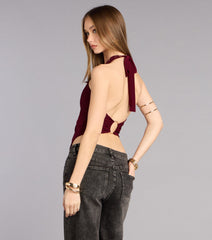 Sculpted And Sultry Twist-Front Halter Top
