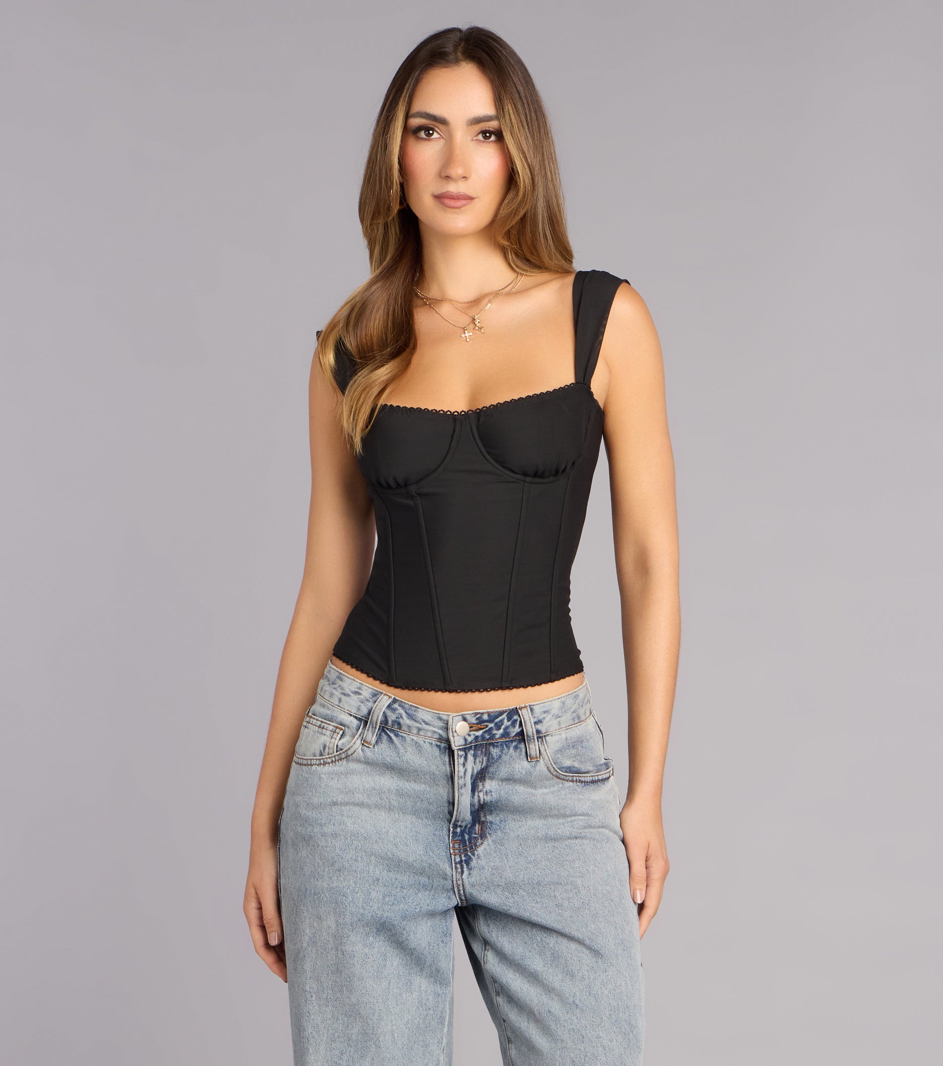 Flirty Upgrade Mesh Bustier Top