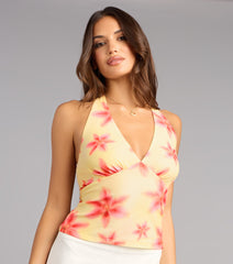 Sunset Crush Floral Halter Top