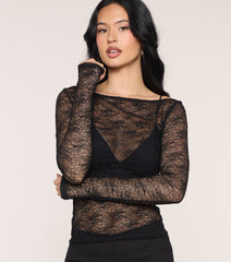 Sheer Focus Lace Crop Top