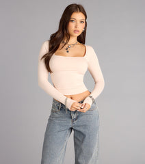 Second Look Square Neck Long Sleeve Top