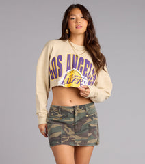 Ultra Game NBA Los Angeles Lakers Crop Sweatshirt