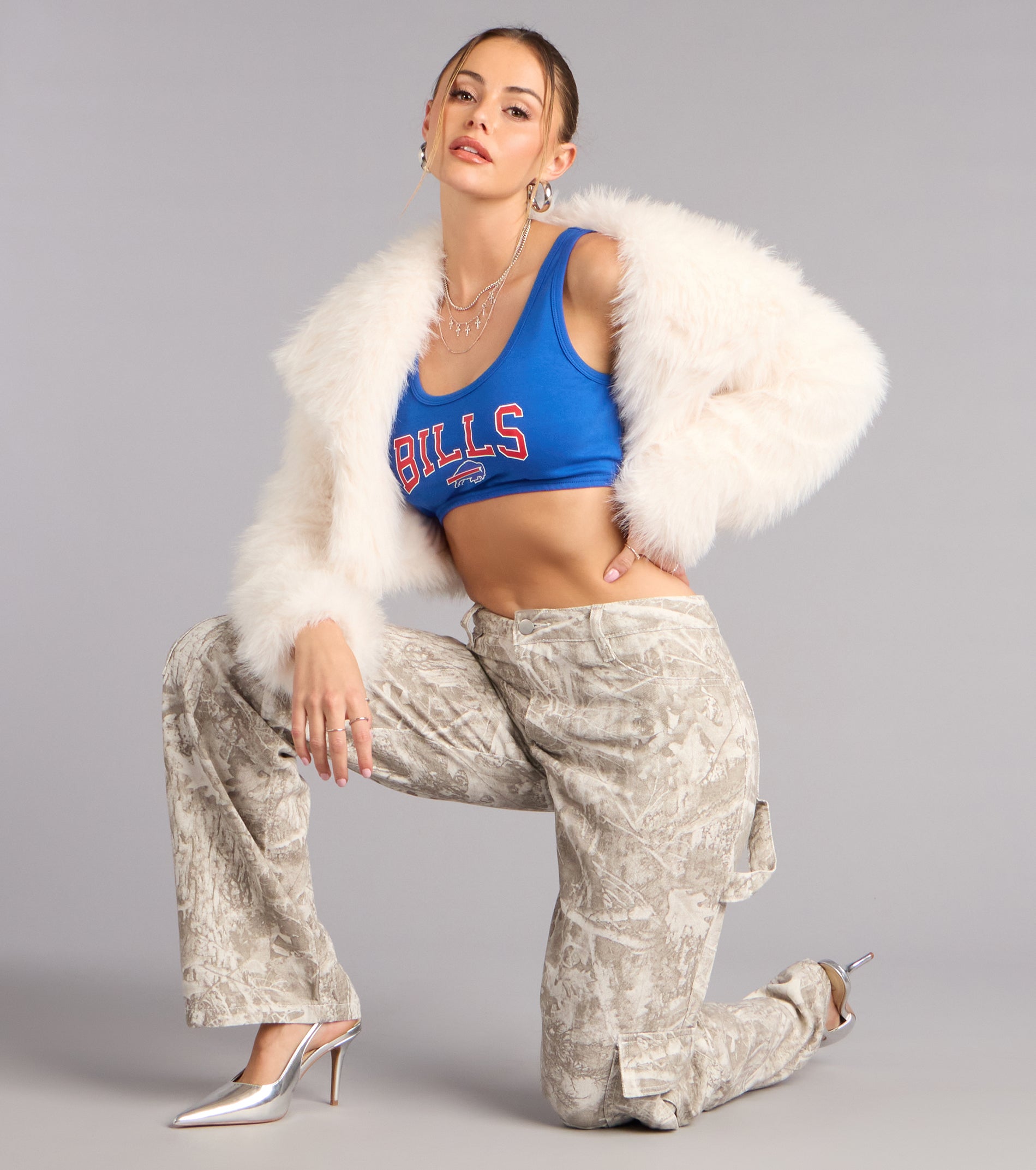 Ultra Game NFL Buffalo Bills Crop Tank Top