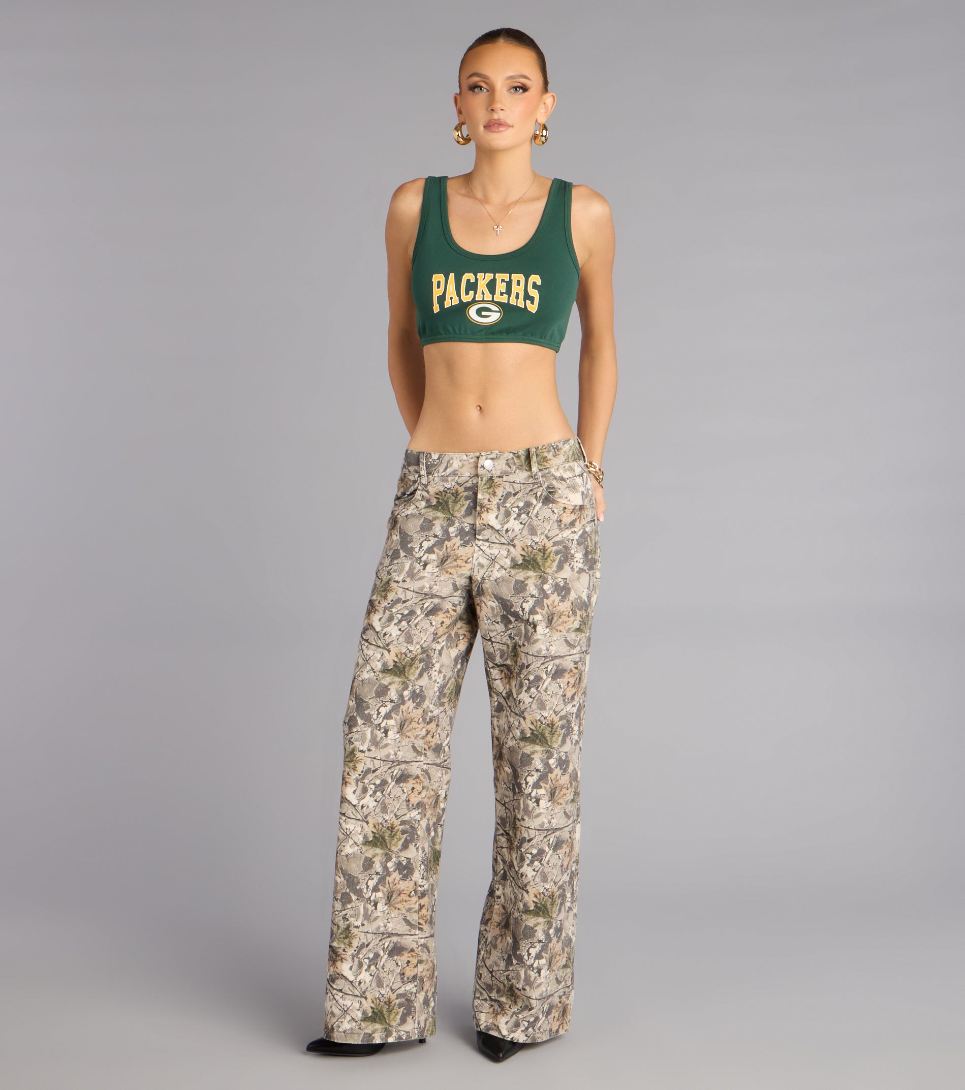 Ultra Game NFL Green Bay Packers Crop Tank Top