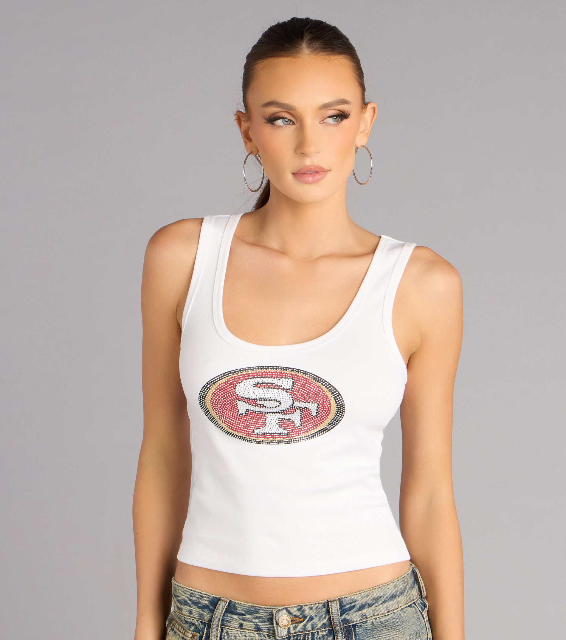 Ultra Game NFL San Francisco 49ers Rhinestone Tank Top