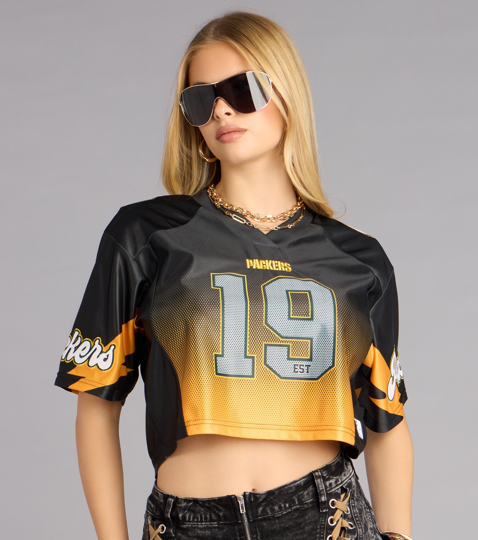 Ultra Game NFL Green Bay Packers Mesh Crop Top