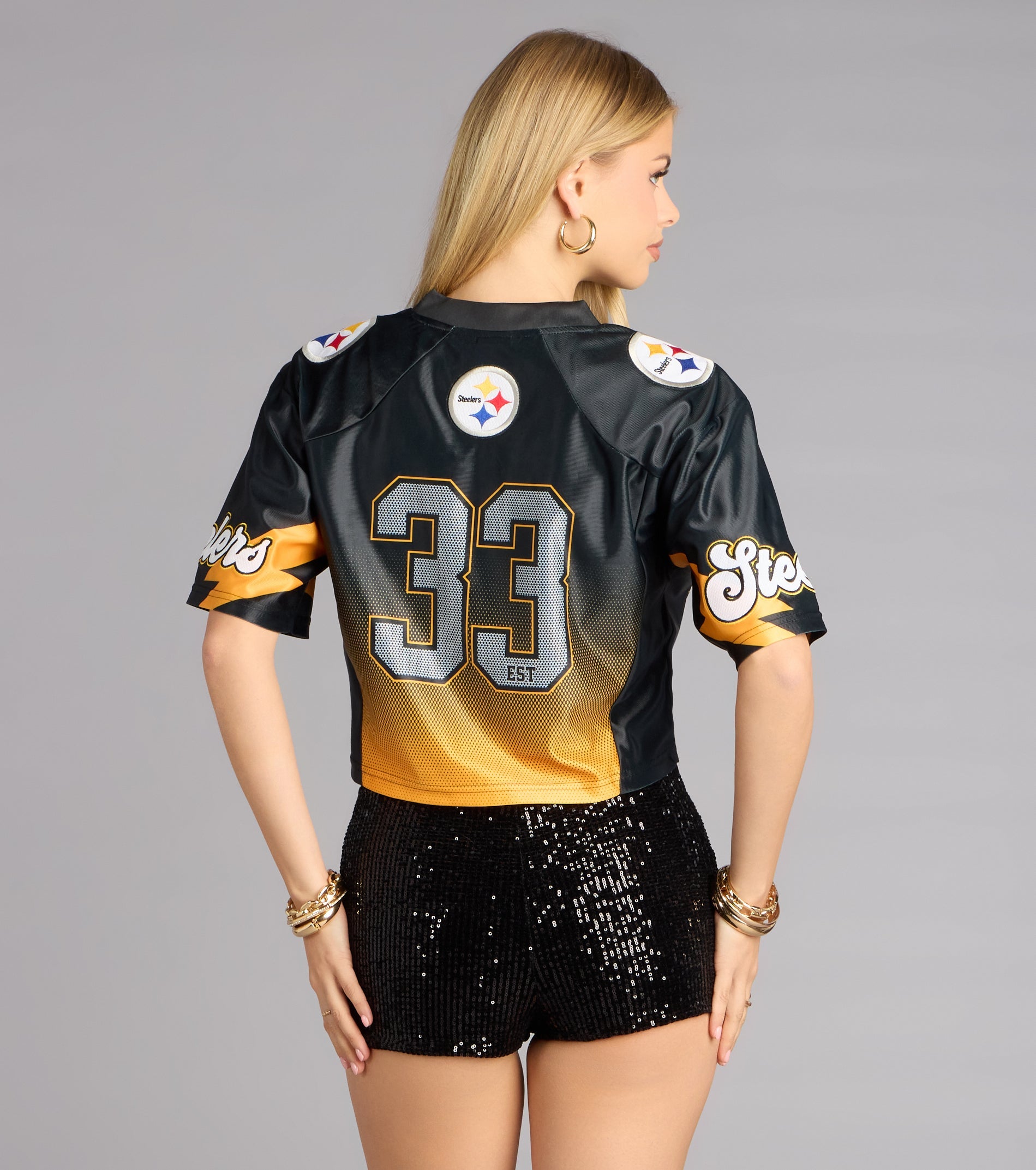 Ultra Game NFL Pittsburgh Steelers Mesh Crop Top