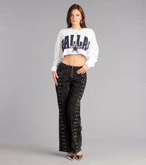 Ultra Game NFL Dallas Cowboys Crop Sweatshirt