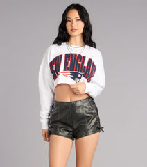 Ultra Game NFL New England Patriots Crop Sweatshirt