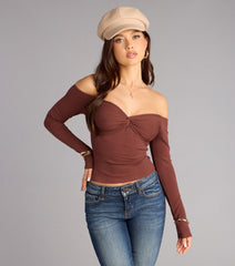Lowkey Allure Knit Off-The-Shoulder Top