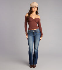Lowkey Allure Knit Off-The-Shoulder Top
