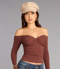 Lowkey Allure Knit Off-The-Shoulder Top