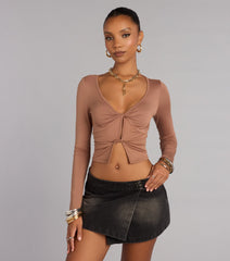 Easy Allure Double Twist Long Sleeve Top