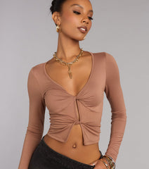 Easy Allure Double Twist Long Sleeve Top