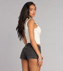 Buckled Up Ribbed Tank Top