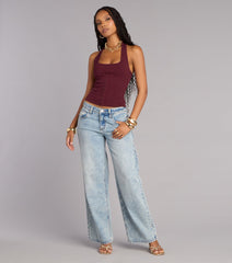 Casual Cutie Rib Knit Crop Top