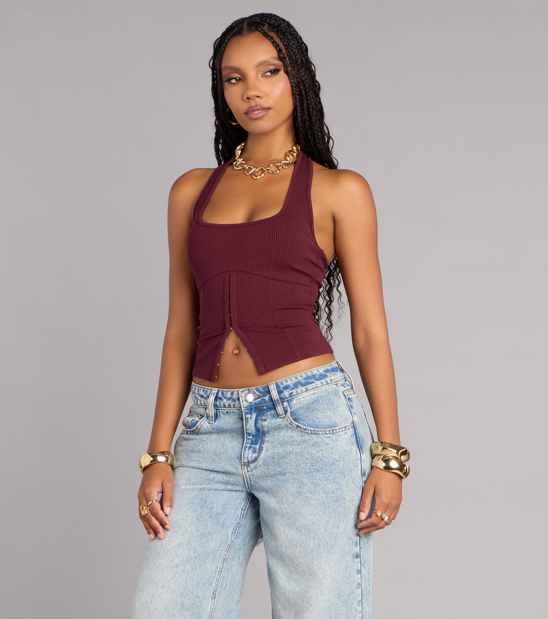 Casual Cutie Rib Knit Crop Top