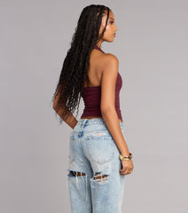 Casual Cutie Rib Knit Crop Top