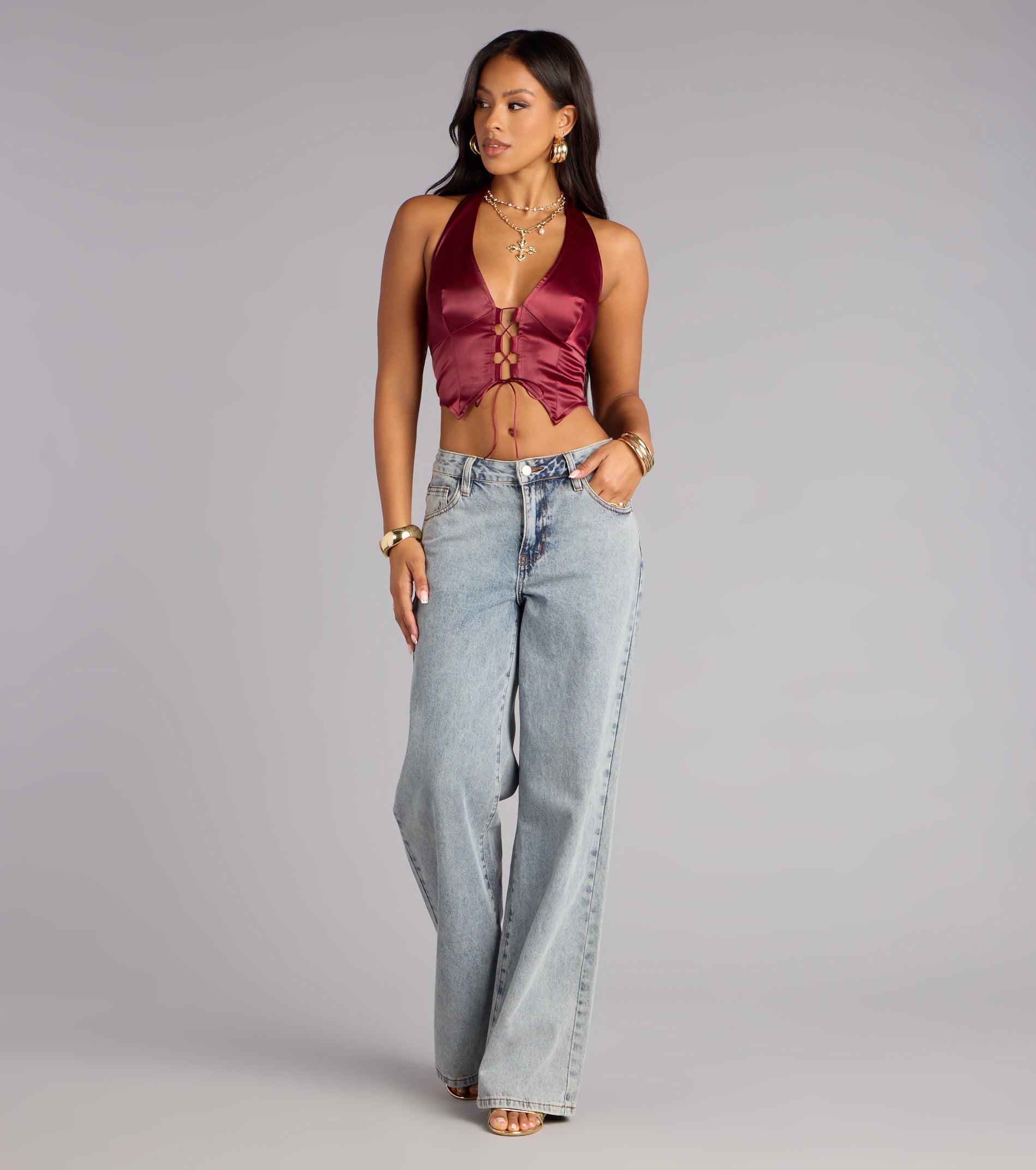 Night Moves Satin Halter Top