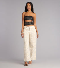 Confidently Bold Strappy Faux Leather Tube Top