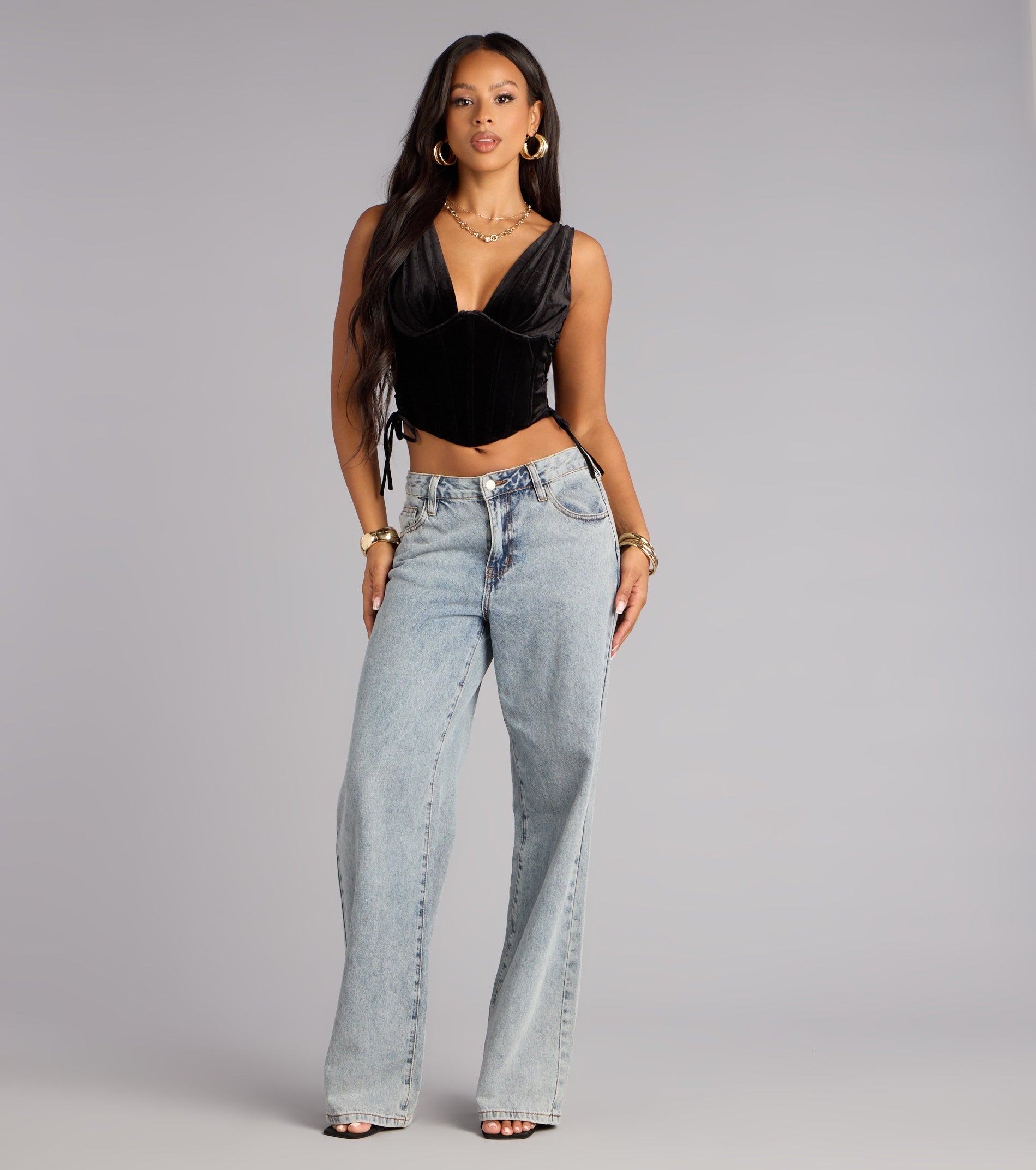 Velvet Temptation Corset Crop Top