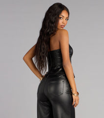 Sleek Rebel Strapless Crop Top