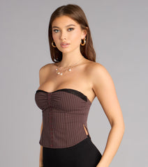Buttoned Up After Hours Pinstripe Top