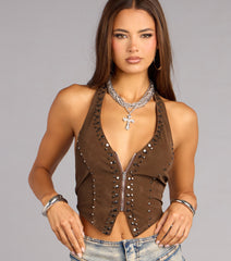 Outlaw Energy Studded Halter Top