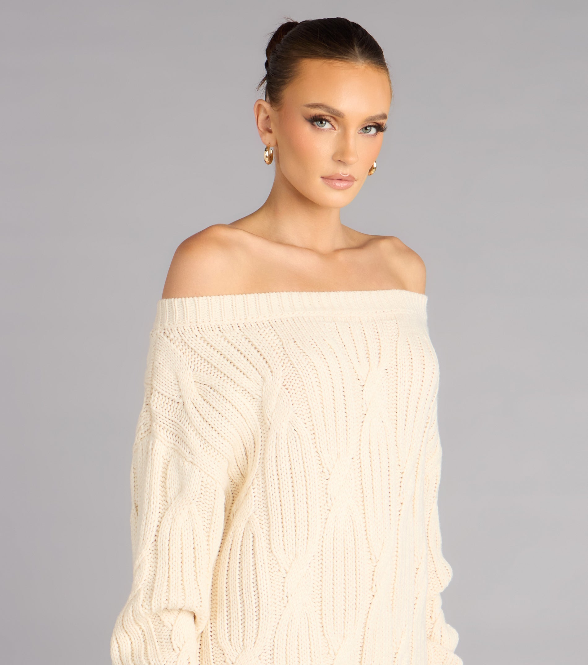 Cozy Tease Off-Shoulder Oversized Sweater