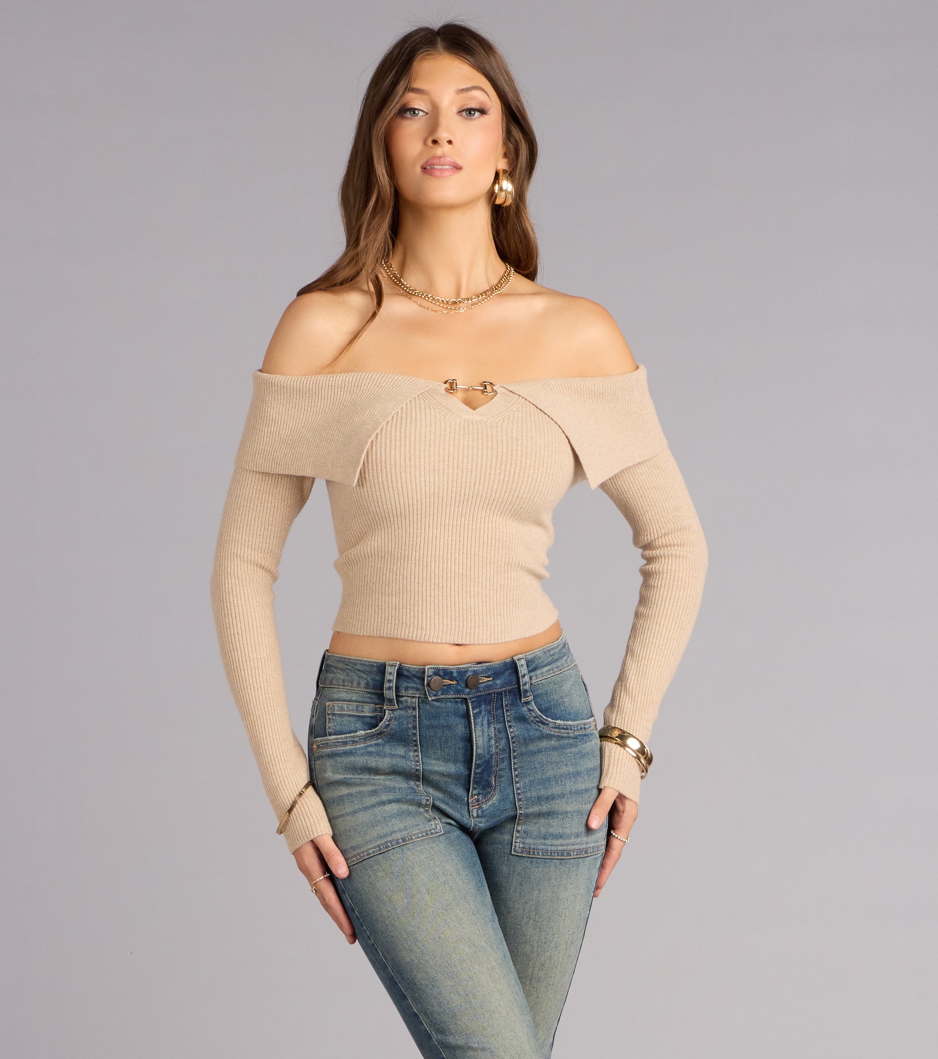 Saddle Chic Off Shoulder Top