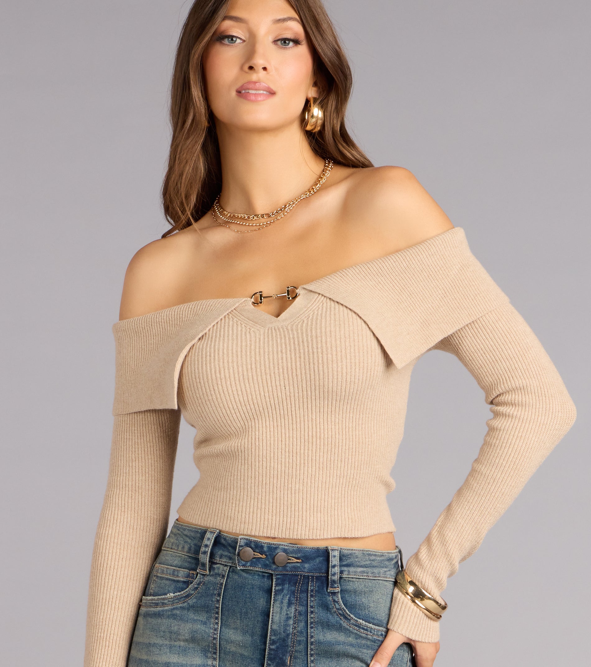 Saddle Chic Off Shoulder Top